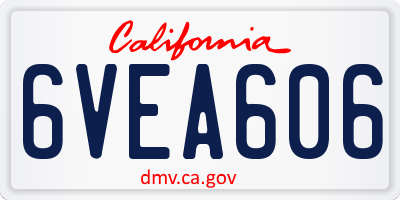 CA license plate 6VEA606