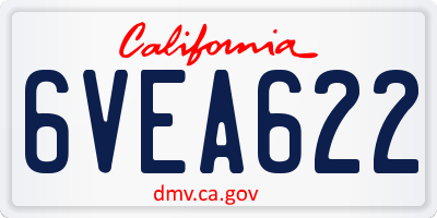 CA license plate 6VEA622