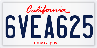 CA license plate 6VEA625