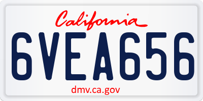 CA license plate 6VEA656