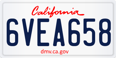 CA license plate 6VEA658