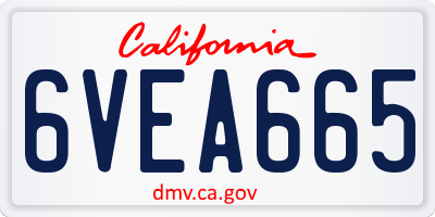 CA license plate 6VEA665