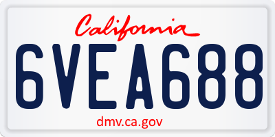 CA license plate 6VEA688
