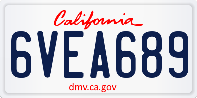 CA license plate 6VEA689