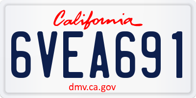 CA license plate 6VEA691