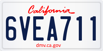 CA license plate 6VEA711