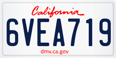 CA license plate 6VEA719
