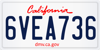 CA license plate 6VEA736