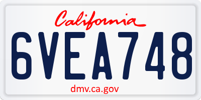 CA license plate 6VEA748