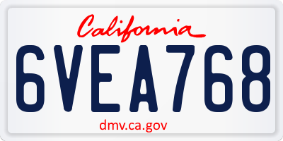 CA license plate 6VEA768