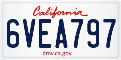 CA license plate 6VEA797