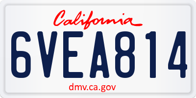 CA license plate 6VEA814