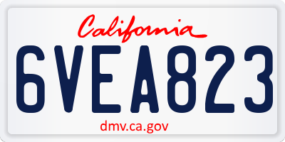 CA license plate 6VEA823