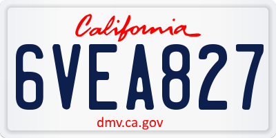 CA license plate 6VEA827