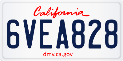 CA license plate 6VEA828