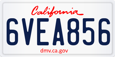 CA license plate 6VEA856