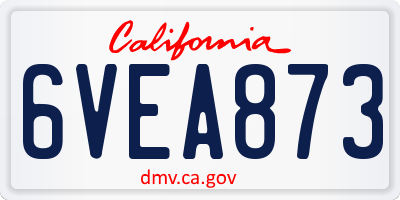 CA license plate 6VEA873