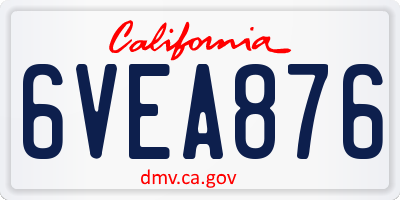 CA license plate 6VEA876