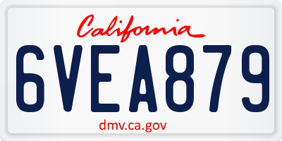 CA license plate 6VEA879