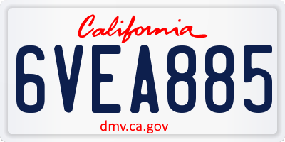 CA license plate 6VEA885