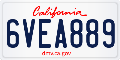 CA license plate 6VEA889