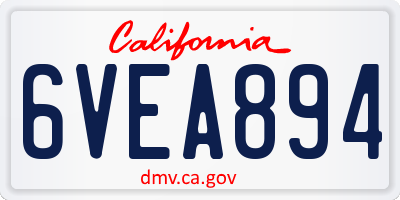 CA license plate 6VEA894