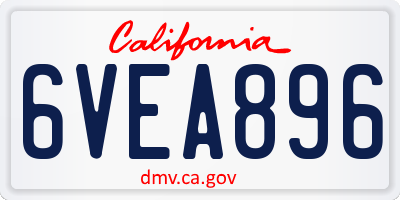 CA license plate 6VEA896