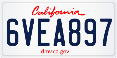 CA license plate 6VEA897