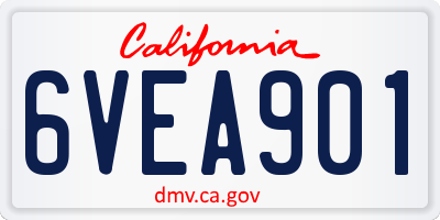 CA license plate 6VEA901
