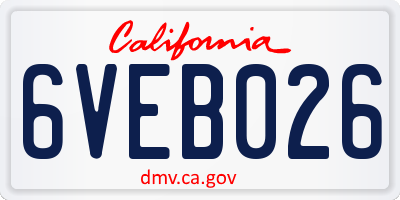 CA license plate 6VEB026