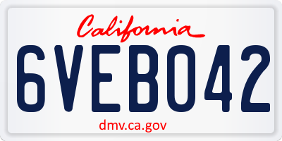 CA license plate 6VEB042