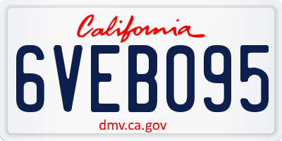 CA license plate 6VEB095