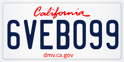 CA license plate 6VEB099