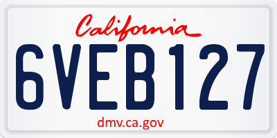 CA license plate 6VEB127