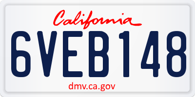 CA license plate 6VEB148