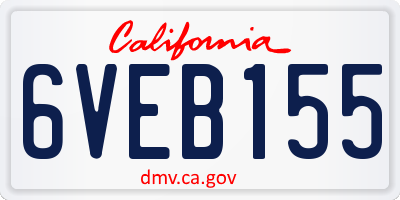 CA license plate 6VEB155