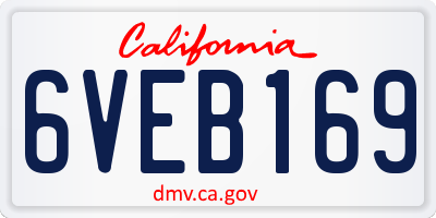 CA license plate 6VEB169