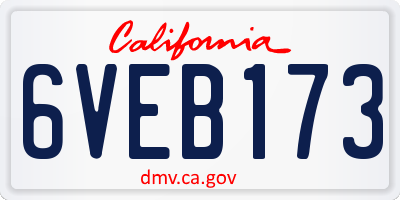 CA license plate 6VEB173