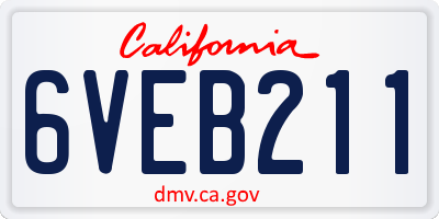 CA license plate 6VEB211