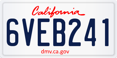 CA license plate 6VEB241