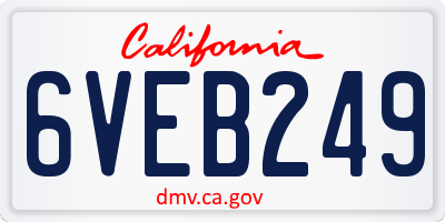 CA license plate 6VEB249