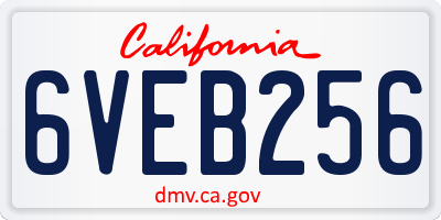 CA license plate 6VEB256
