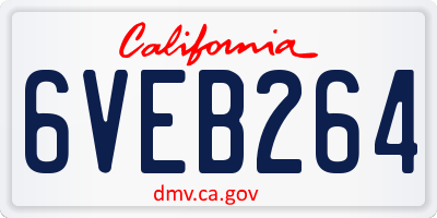 CA license plate 6VEB264