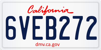 CA license plate 6VEB272