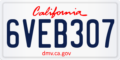 CA license plate 6VEB307