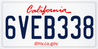 CA license plate 6VEB338