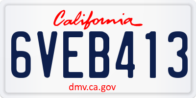 CA license plate 6VEB413