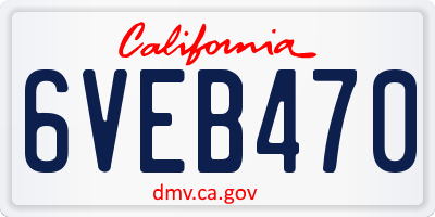 CA license plate 6VEB470