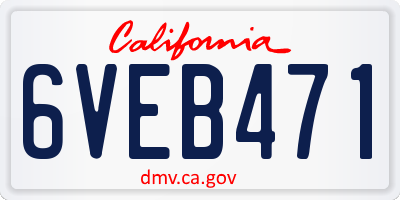 CA license plate 6VEB471
