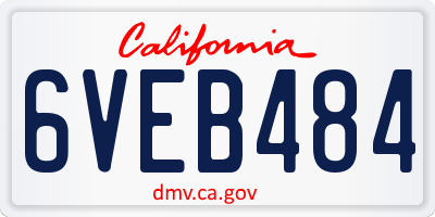 CA license plate 6VEB484